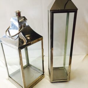 Silver Nautical Lantern 32" x 8"