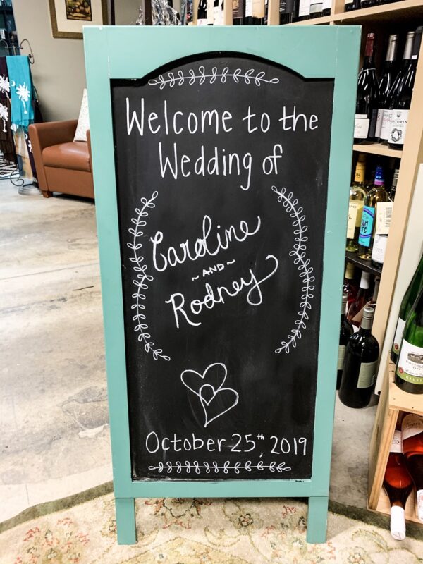 Teal Chalkboard Sign