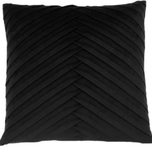 Black Velvet Pleated Pillow