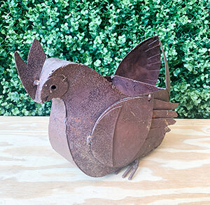 Metal Chicken Vase
