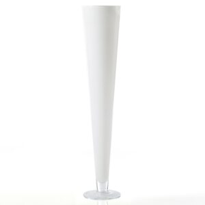 White Celebration Trumpet Vase- 30" x 6.25"
