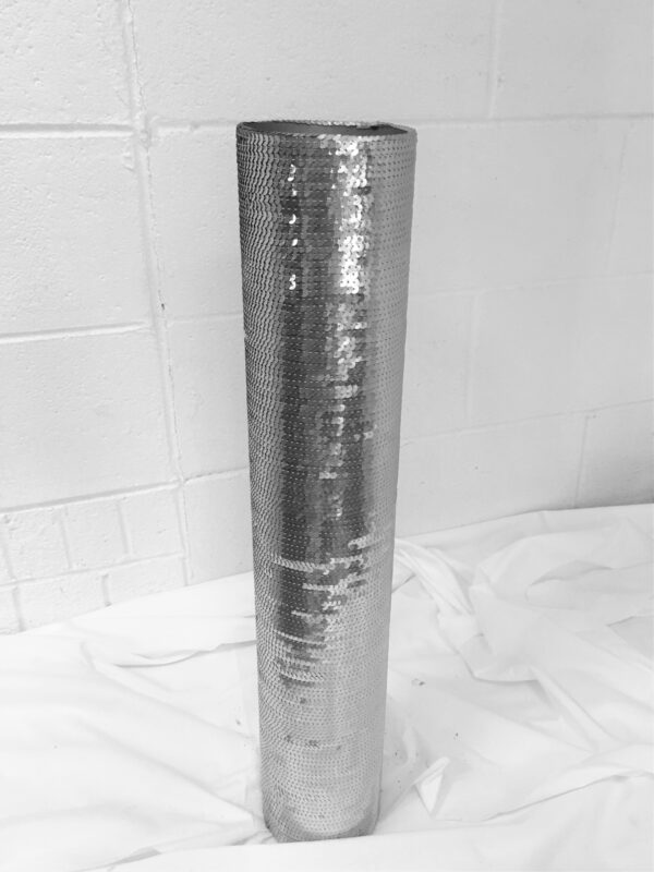 Tall Silver Sequin Vase 4" x 24"