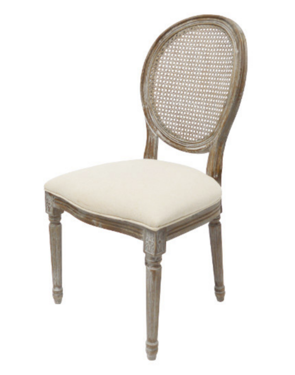 King Louis Chair- Grey Dust Fabric Back