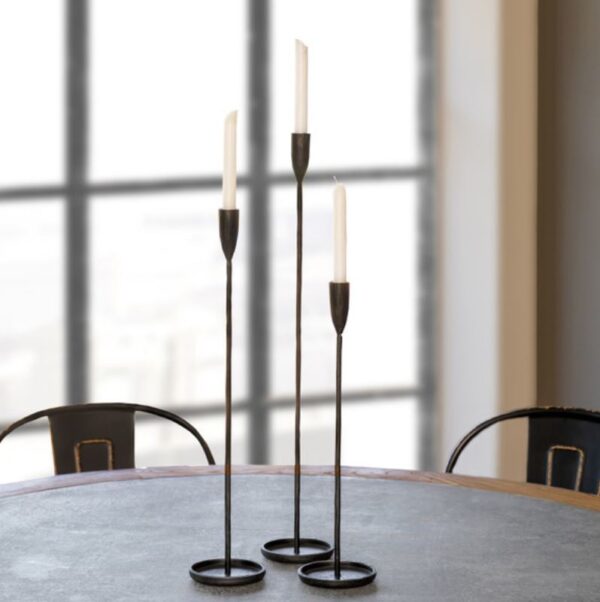 Primitive Iron Taper Candle Holder (15.75"H)