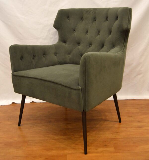Armchair- Velvet - Olive Green