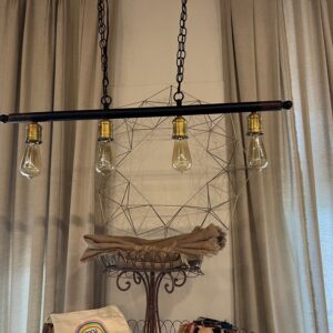 Iron Chandelier 4-lights - Black