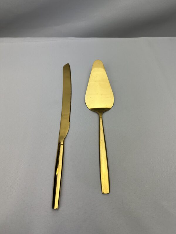 Gold Cake Knife & Server