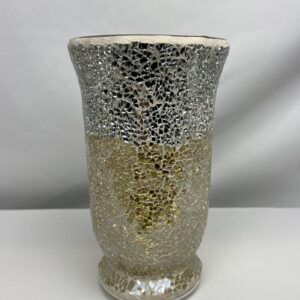 Mosaic Trumpet Vase - Moroccan Silver 8"H x 5"W