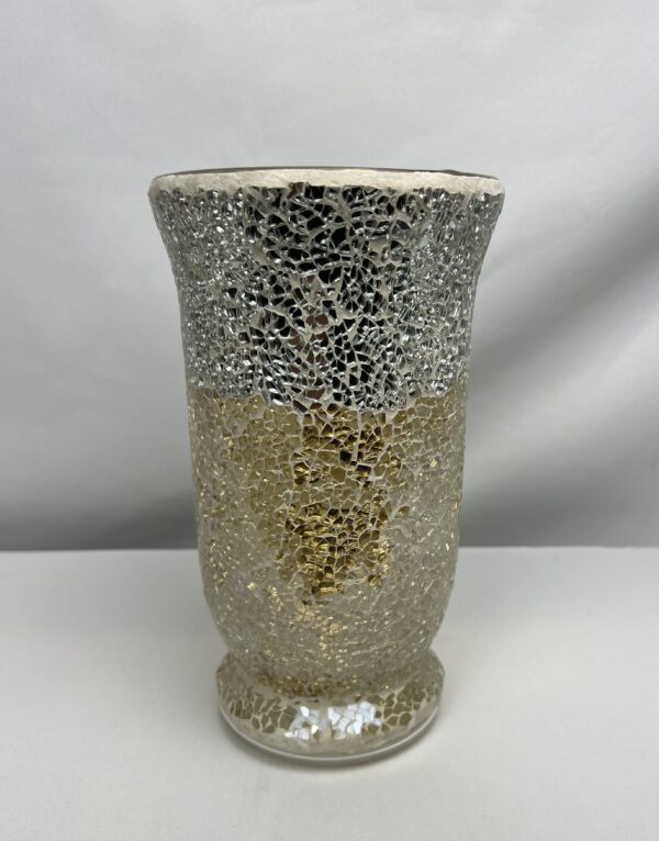 Mosaic Trumpet Vase - Moroccan Silver 8"H x 5"W