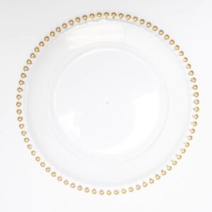 Gold Beaded Acrylic Charger