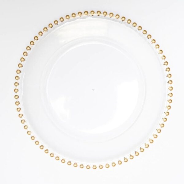 Gold Beaded Acrylic Charger