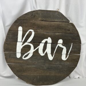 Circular Wooden Bar Sign