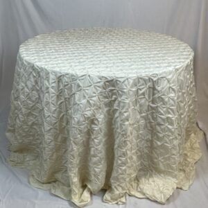 120" Round Cream Pinwheel Tablecloth
