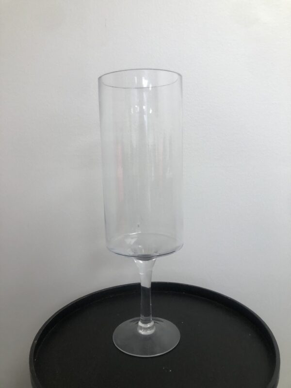 Clear Candle Vase with Stem