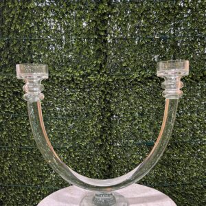 Glass Dual Tapered Candlestick