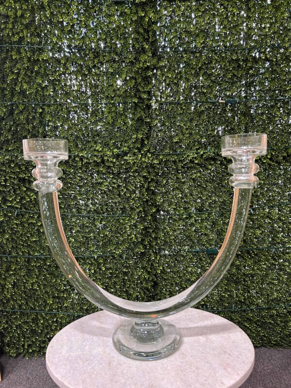 Glass Dual Tapered Candlestick
