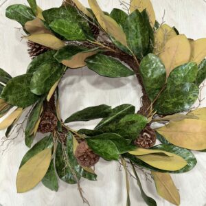 Pinecone Magnolia Leaf Wreath