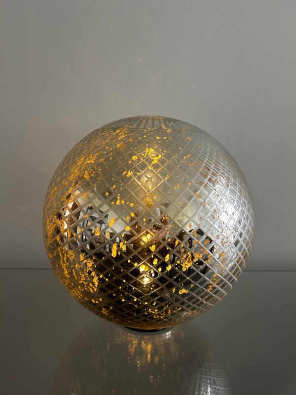 Silver Light-Up Globe Ornament 11'' diameter LARGE