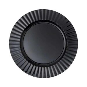 Matte Black Charger with Wavy Edge
