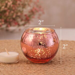 Round Rose Gold Mercury Votive