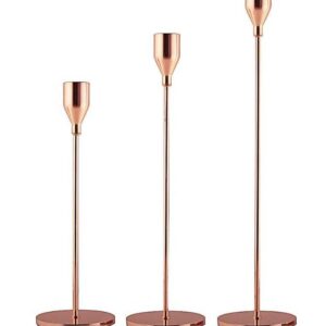Rose Gold Candlestick Holder 11"x3.25"