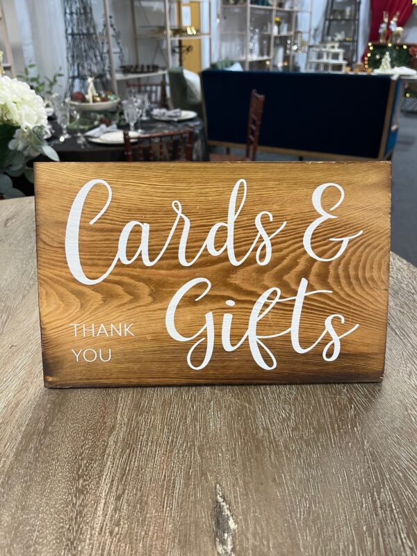 Wooden Cards & Gift Sign - 11" x 7"