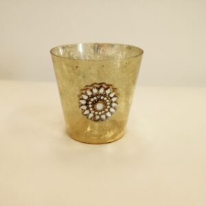Antique Gold Candle Votive Holder - 4" Tall