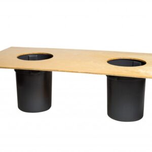 Oyster Table with Trashcans