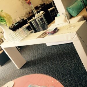 White Leather Table