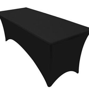 6' Fitted Spandex Black Stretch Tablecloth