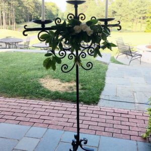 Tall Black Iron Candelabra - 5'