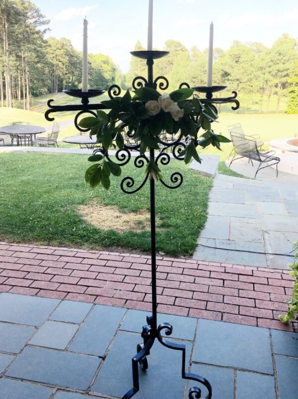 Tall Black Iron Candelabra - 5'
