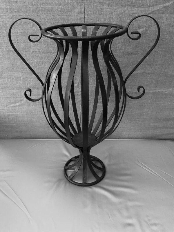Iron Slatted Urn w/Scroll Handles