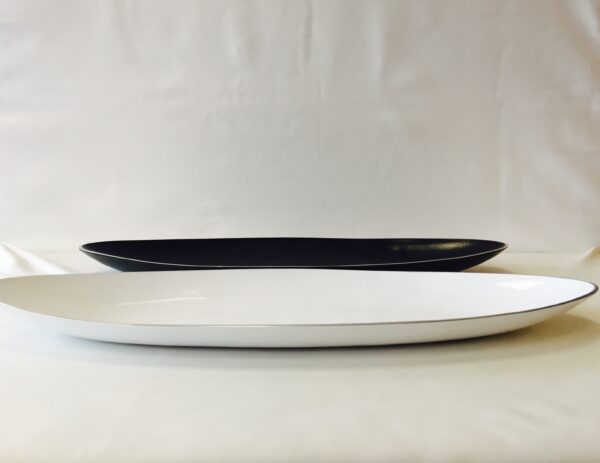 Black Coated Oval Bowl - 12"