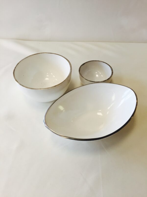 White Coated Oval Bowl - 12"