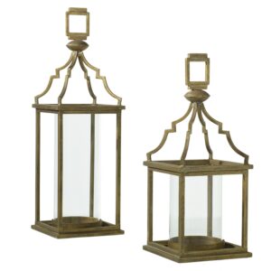 Glass Selima Lantern (gold) - 7" x 22.5"
