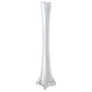 white frosted eiffel vase