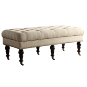 Beige Tufted Bench