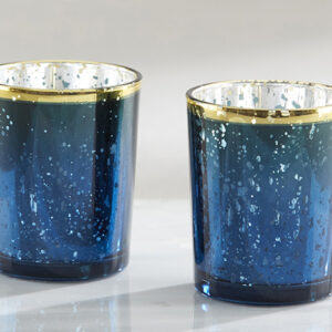 Blue Mercury Glass Votive