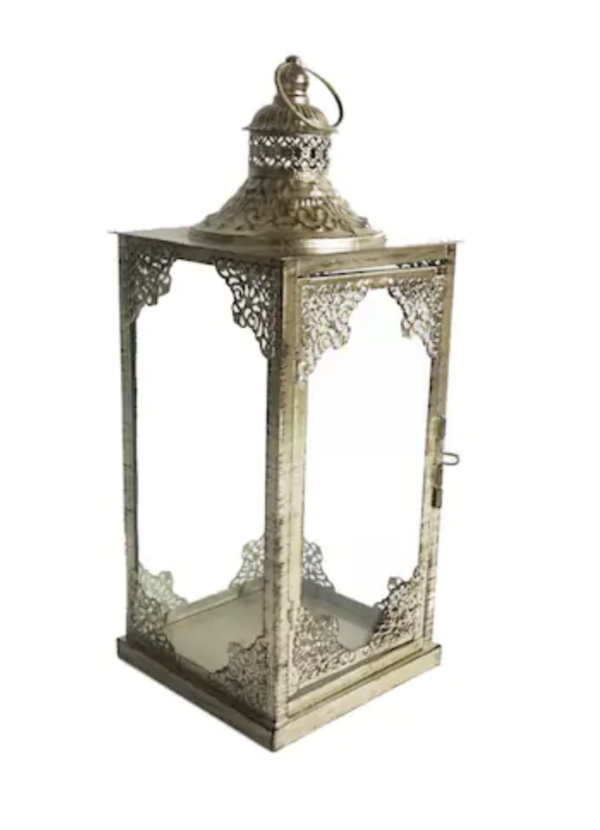 Layla Gold Metal Lantern 6.3" x 15.75"