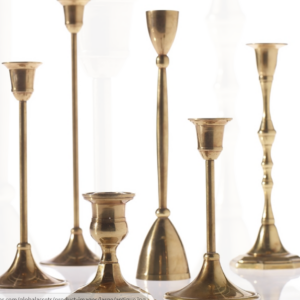 Antique gold Candlestick - 3.25" x 11"