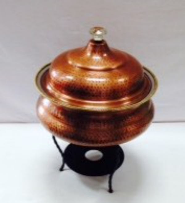 Copper Large Round Chafing Dish - 8 qt.