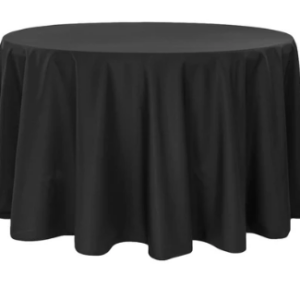 108" Black, Polyester, Round Tablecloth