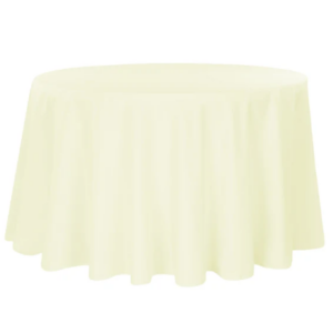 120" Round Ivory Majestic Dupioni Tablecloth