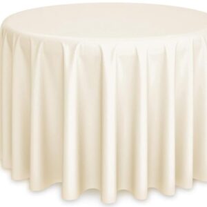 108" Round  Ivory Polyester Tablecloth