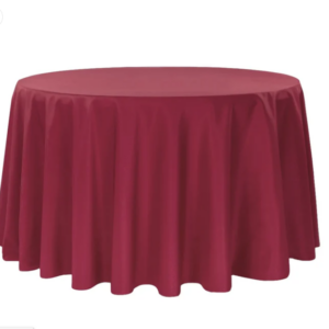 108" Burgundy, Polyester, Round Tablecloth