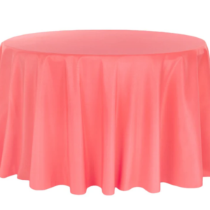 108" Coral, Poly, Round Tablecloth