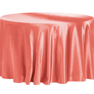 108" Coral, Satin, Round Tablecloth