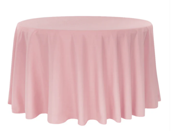 108" Dusty Rose, Polyester, Round Tablecloth
