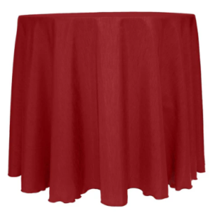 132" Round Cherry Red Majestic Tablecloth